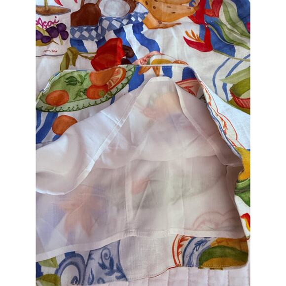 FARM RIO Dress Womens XS Multicolor Fresh Table Linen Print Anthropologie NWT - Picture 8 of 11